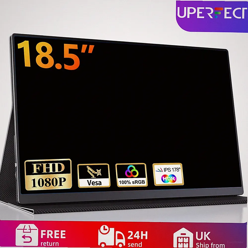 18.5" 100Hz Portable Monitor 2000:1 Screen PC Monitor 1920*1080 Screen HDMI HDR