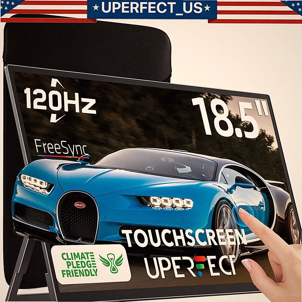 UPERFECT 18.5'' Portable Touchscreen 120hz Monitor w/VESA & 180° Adjustable Used