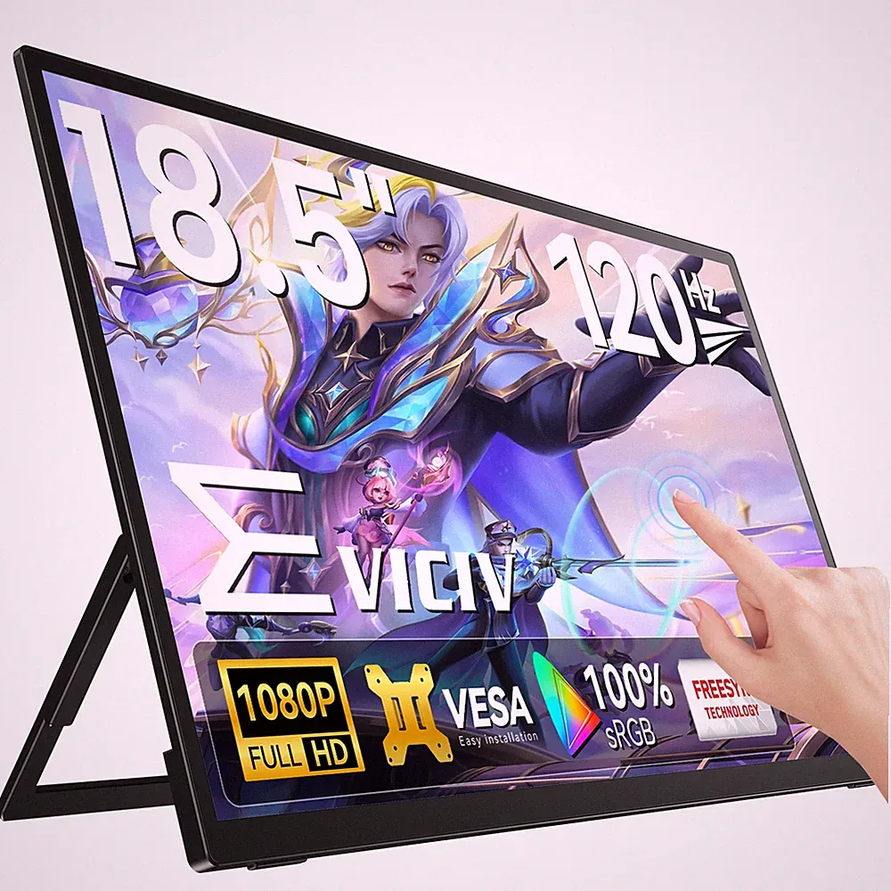 18.5" 120Hz Touchscreen 1080P Portable Monitor Freesync Second Screen For Xbox