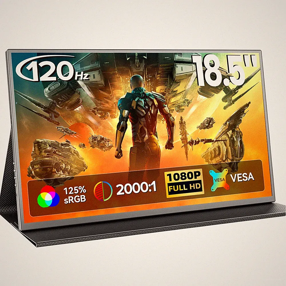18.5" Gaming Monitor 120Hz Monitor Full HD FreeSync Portable Screen for PS5 Xbox