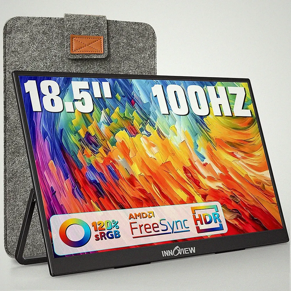 18.5 Inch Portable Monitor 1080P Fhd Gaming Display 100Hz Hdmi Usb C Compatible
