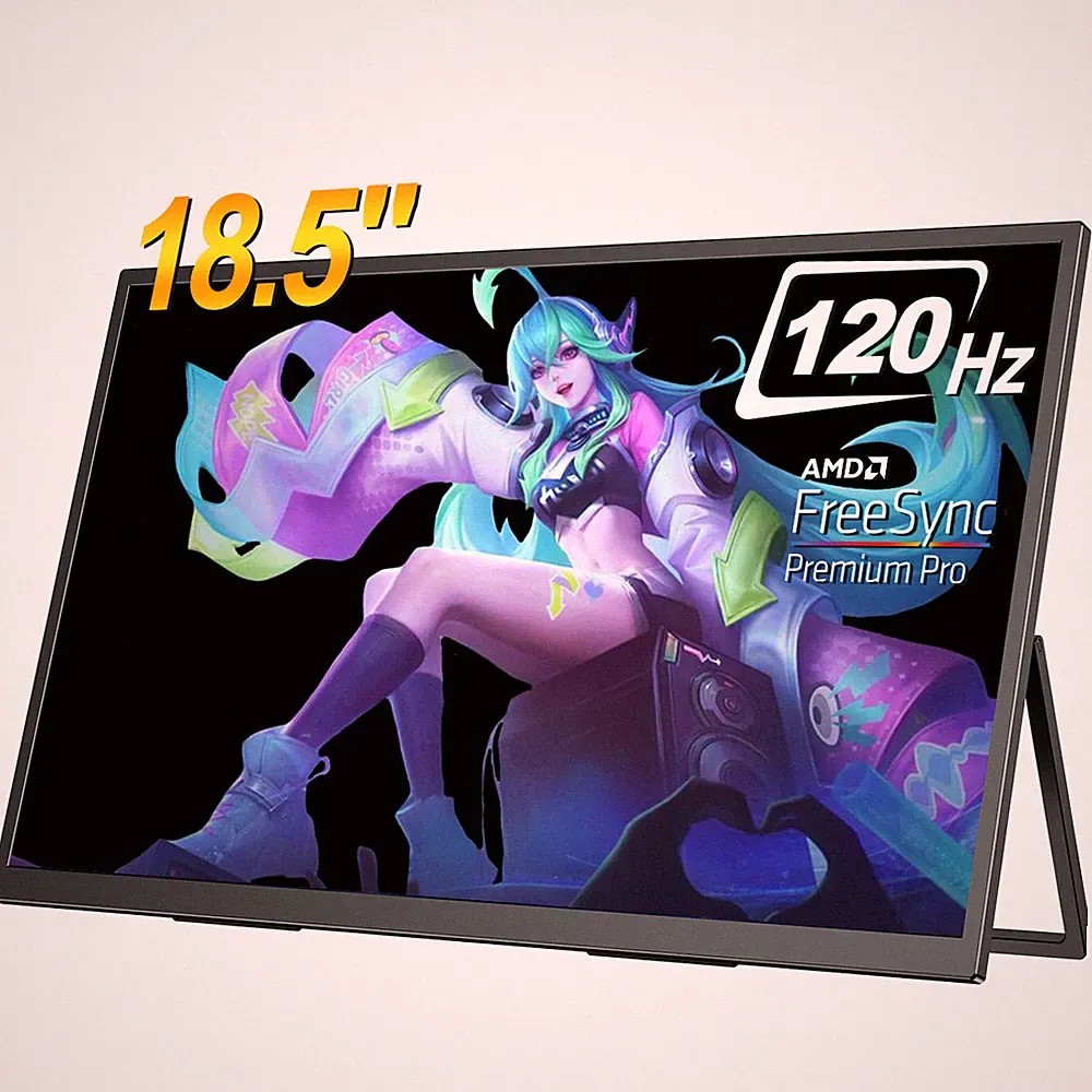 Portable Gaming Monitor 18.5" 1080P 120Hz 100% sRGB with USB-C HDMI Large Screen