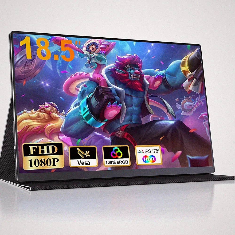 18.5" Portable Monitor 1080P 100Hz Freesync Gaming Monitor Second Screen Display