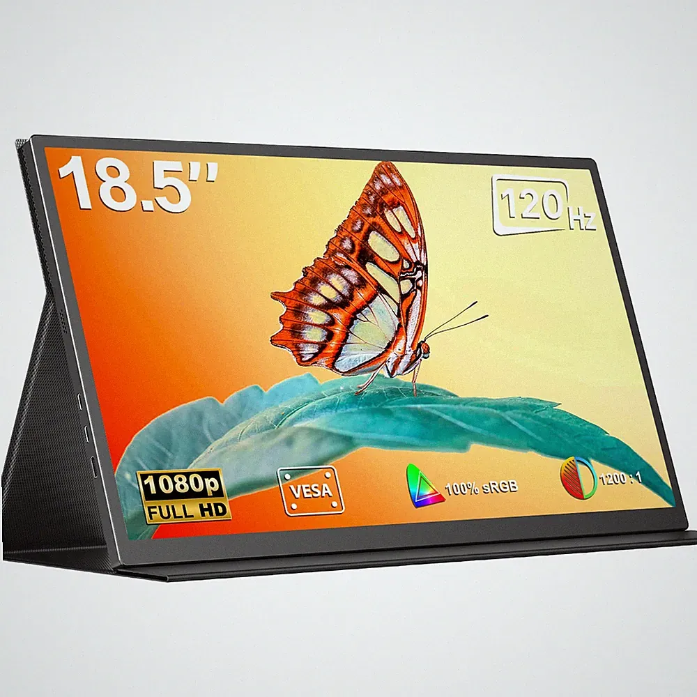 18.5" Portable Monitor 120Hz Display 1080P HDMI USB C Display For Gaming Xbox PC