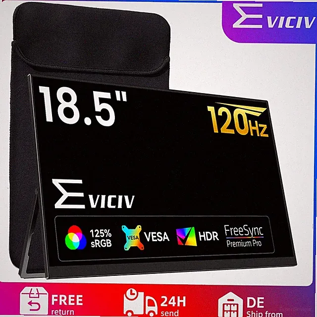 18.5" Portable Monitor 1920*1080 120HZ USB C Gaming Monitor 100% sRGB VESA 2026