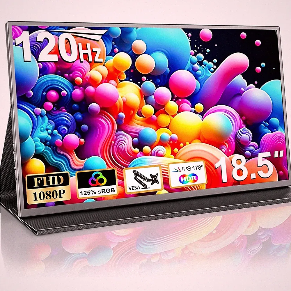 18.5" Portable Monitor 1920 * 1080 Type USB C Screen 120Hz Monitor For Game Xbox