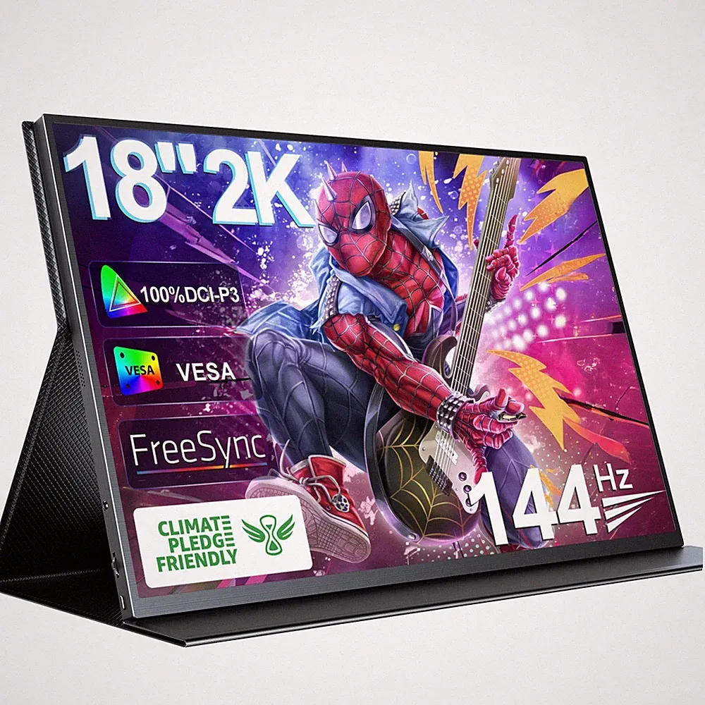 18 inch Portable Monitor For Laptop PC 144Hz 2560x1600 2K Display 16:10 Screen
