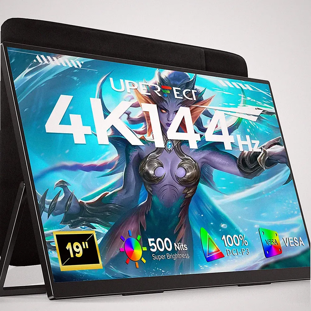 19" 4K Portable Monitor 144Hz Gaming Display Larger Monitor QLED Display w/Stand