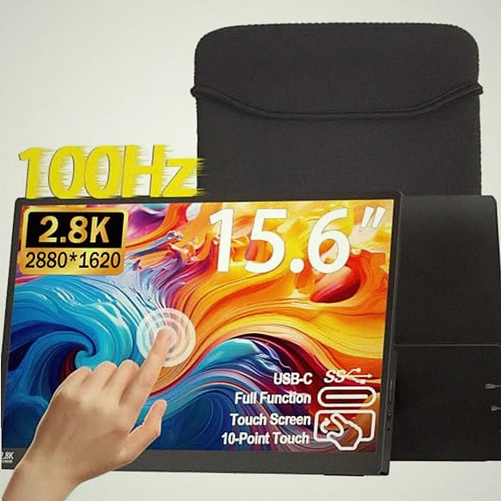 2.5K 100Hz Portable Monitor Touchscreen, 15.6'' QHD 2880x1620 300 Nits 100% s...
