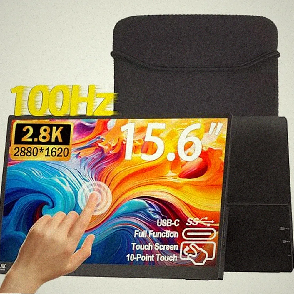 2.5K 100Hz Portable Monitor Touchscreen, 15.6'' QHD 2880x1620 300 Nits 100% s...