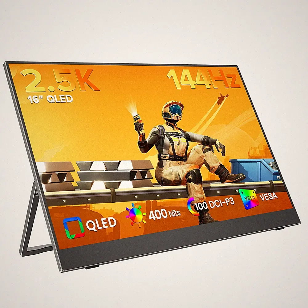 2.5K Portable Gaming Monitor 16" 2560x1600 QHD Laptop Monitor 400nits 16:10
