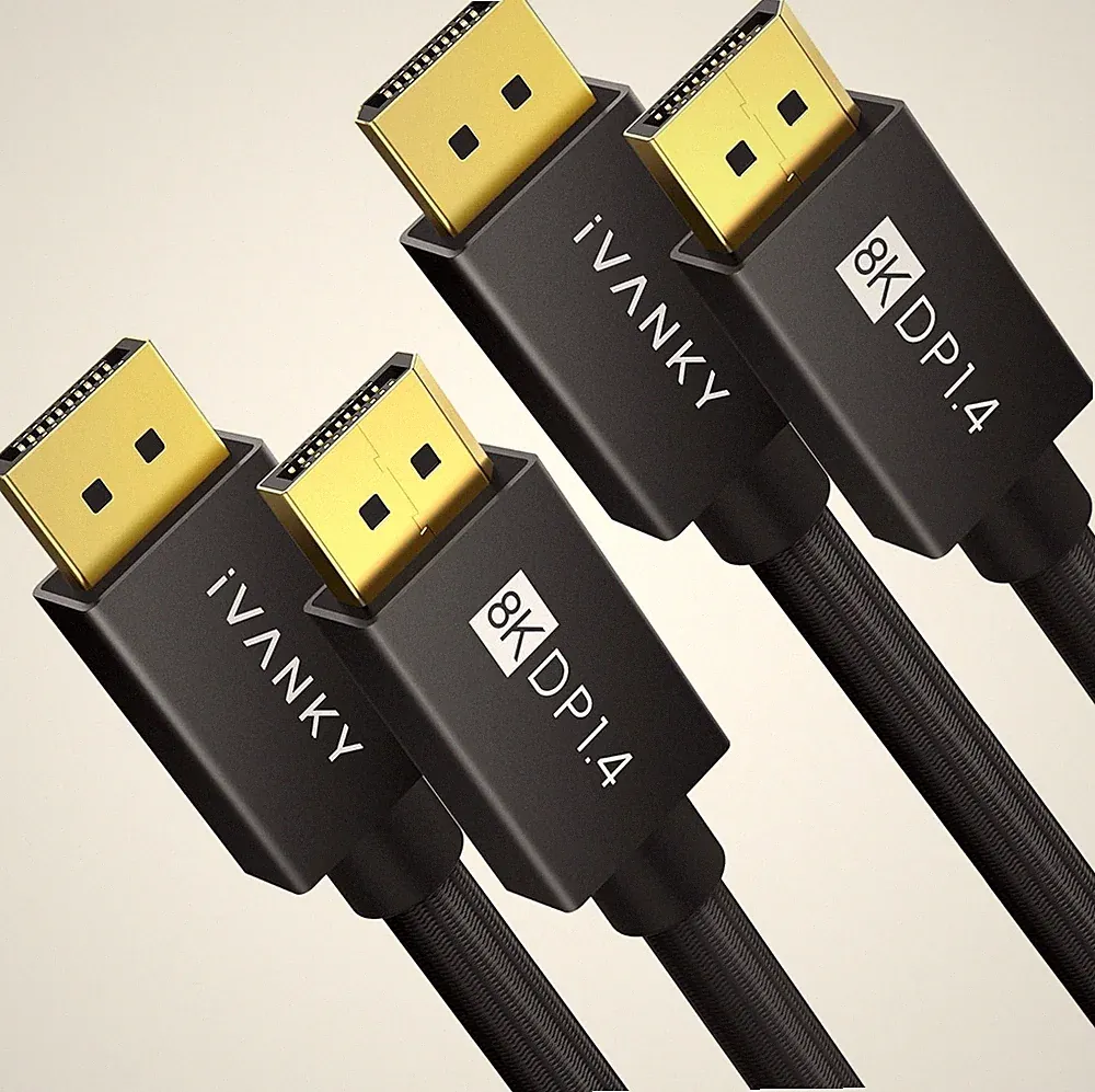 2 Pack IVANKY 8K DisplayPort 6ft High Speed Braided DP Cable for Gaming Monitor
