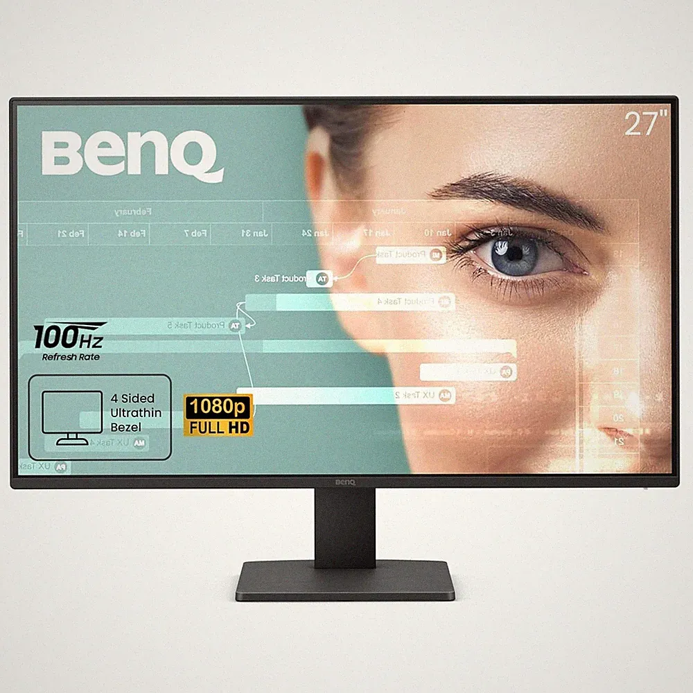 20 Inch Black Monitor Ips 100Hz Ultrathin Bezel Eye Comfort Color Modes Tuv C...