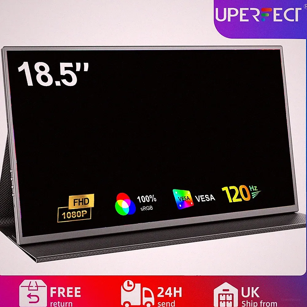 2025 18.5" 1080P 120Hz Gaming Monitor with Leather Case AMD FreeSync For Game PS