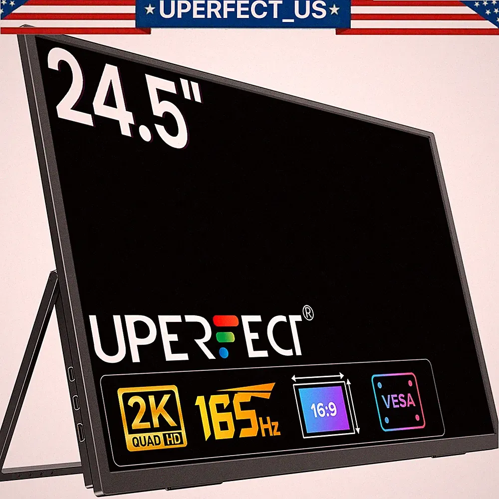 2025 24.5" 2K Computer Monitor 165Hz Gaming Portable Monitor Freestanding for PS
