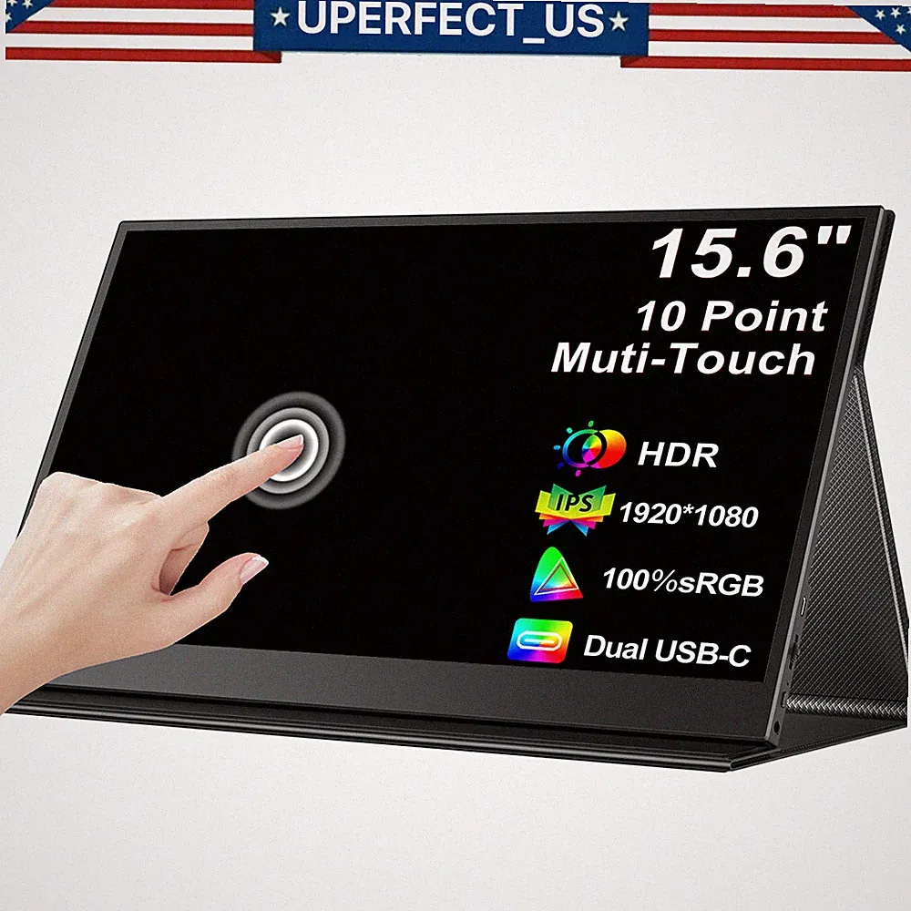 2026 15.6" Portable 10Point Touchscreen Monitor FHD 1080P USB C For Gaming PS5 4