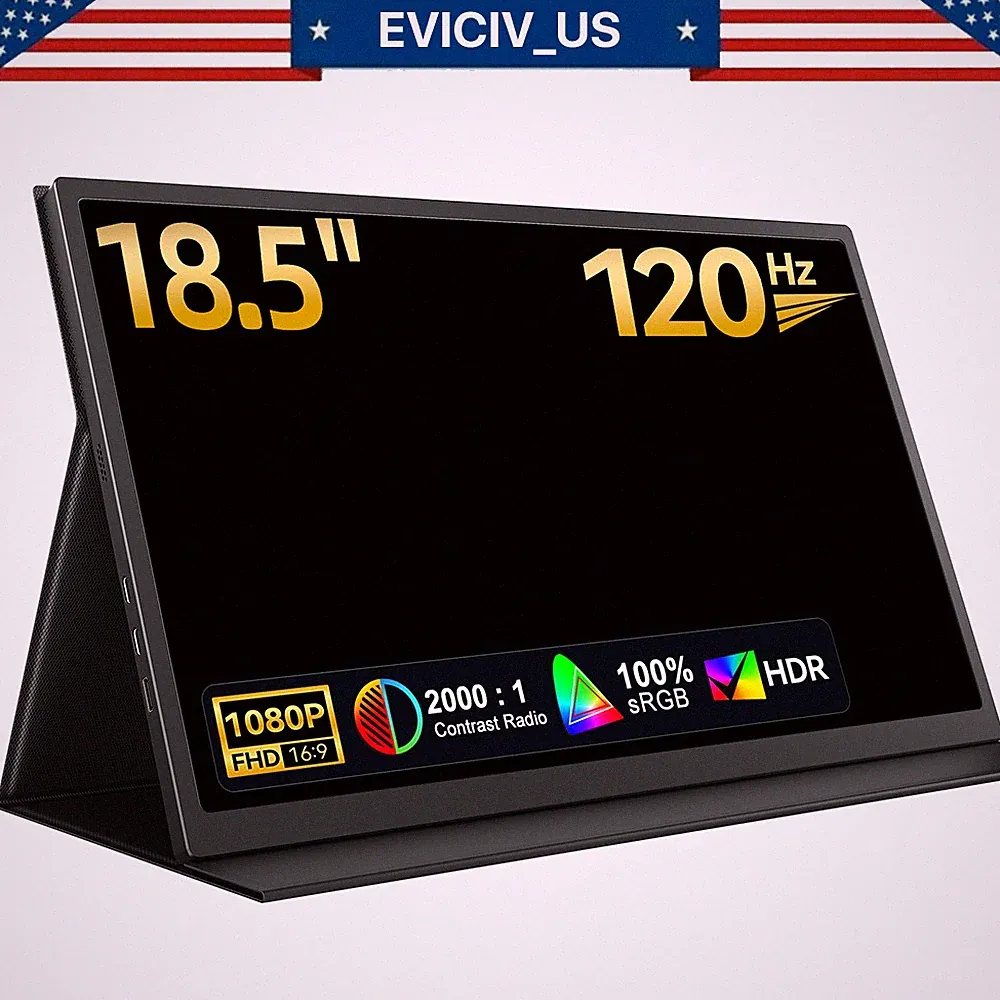 EVICIV 18.5" Portable Monitor 120Hz USB C Gaming Monitor 100% sRGB 1080P 2000:1