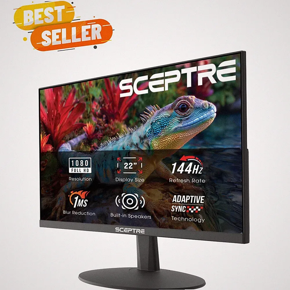 2026 22-Inch LED Monitor - 144Hz with Built-in Speakers for Gaming & Business