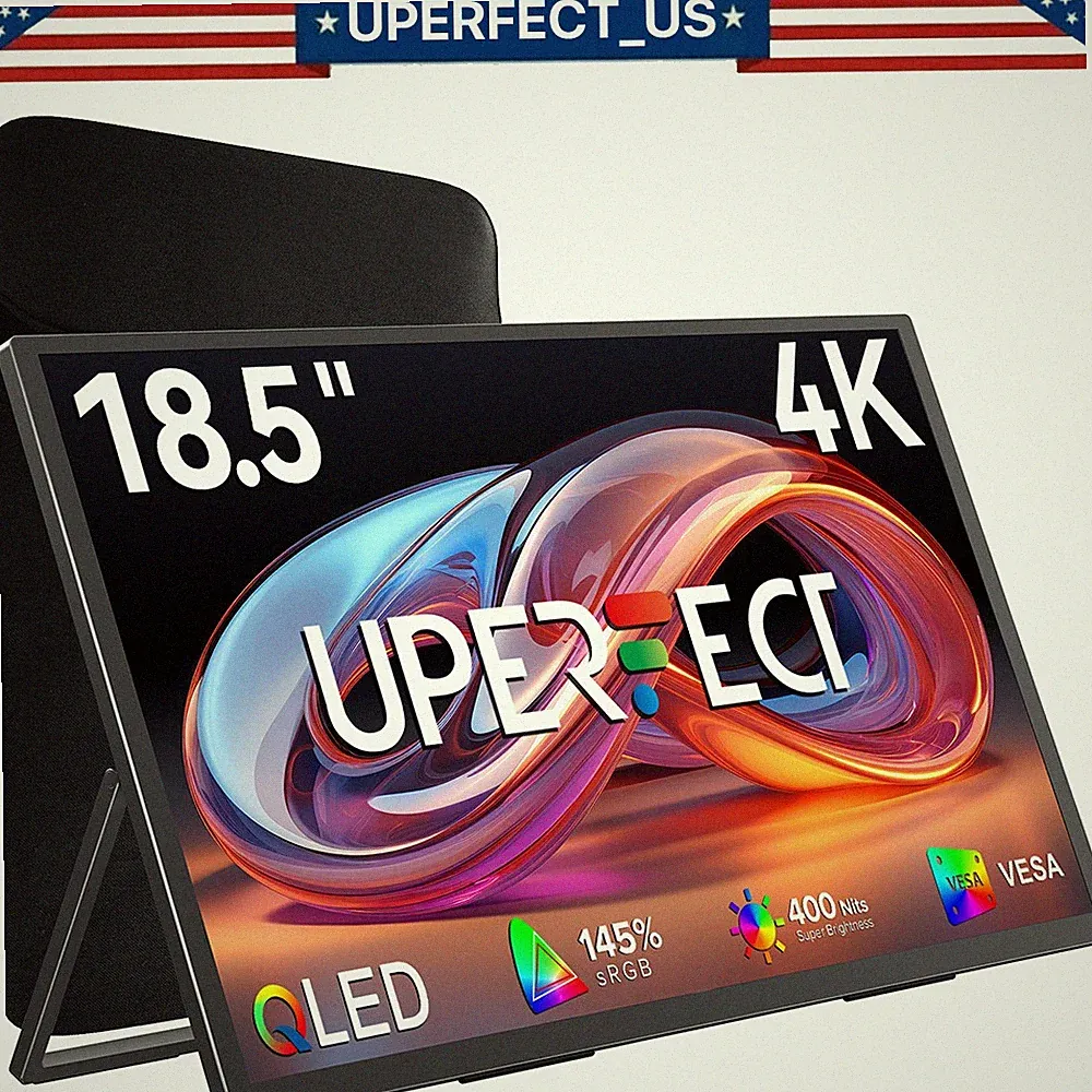 2026 4K Portable Monitor, 18.5" 2000:1 Gaming HDR Screen Display HDMI 3840*2160P