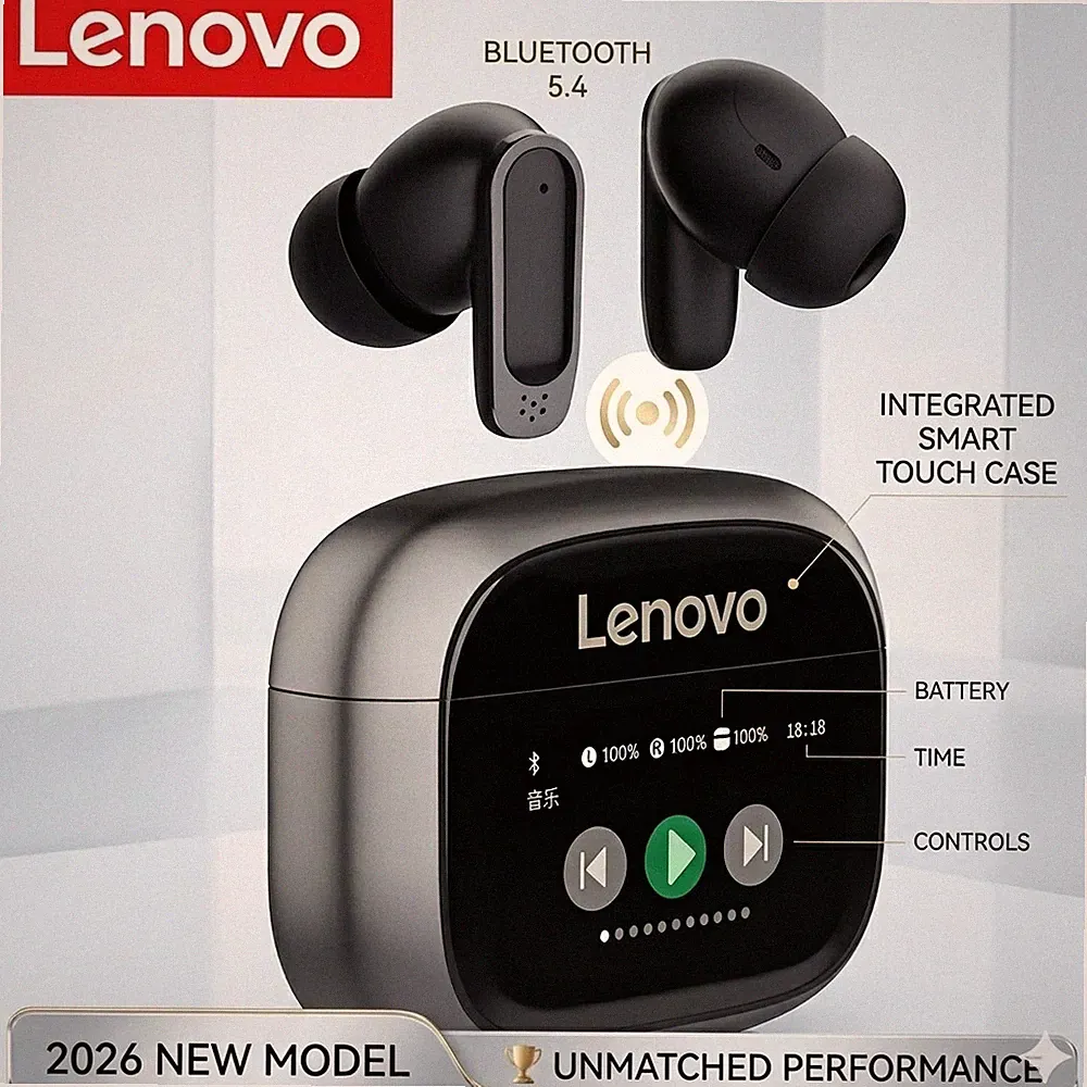 2026 NEW Lenovo V11 Ultra Smart Touch Screen Earbuds ANC Noise Cancelling HiFi