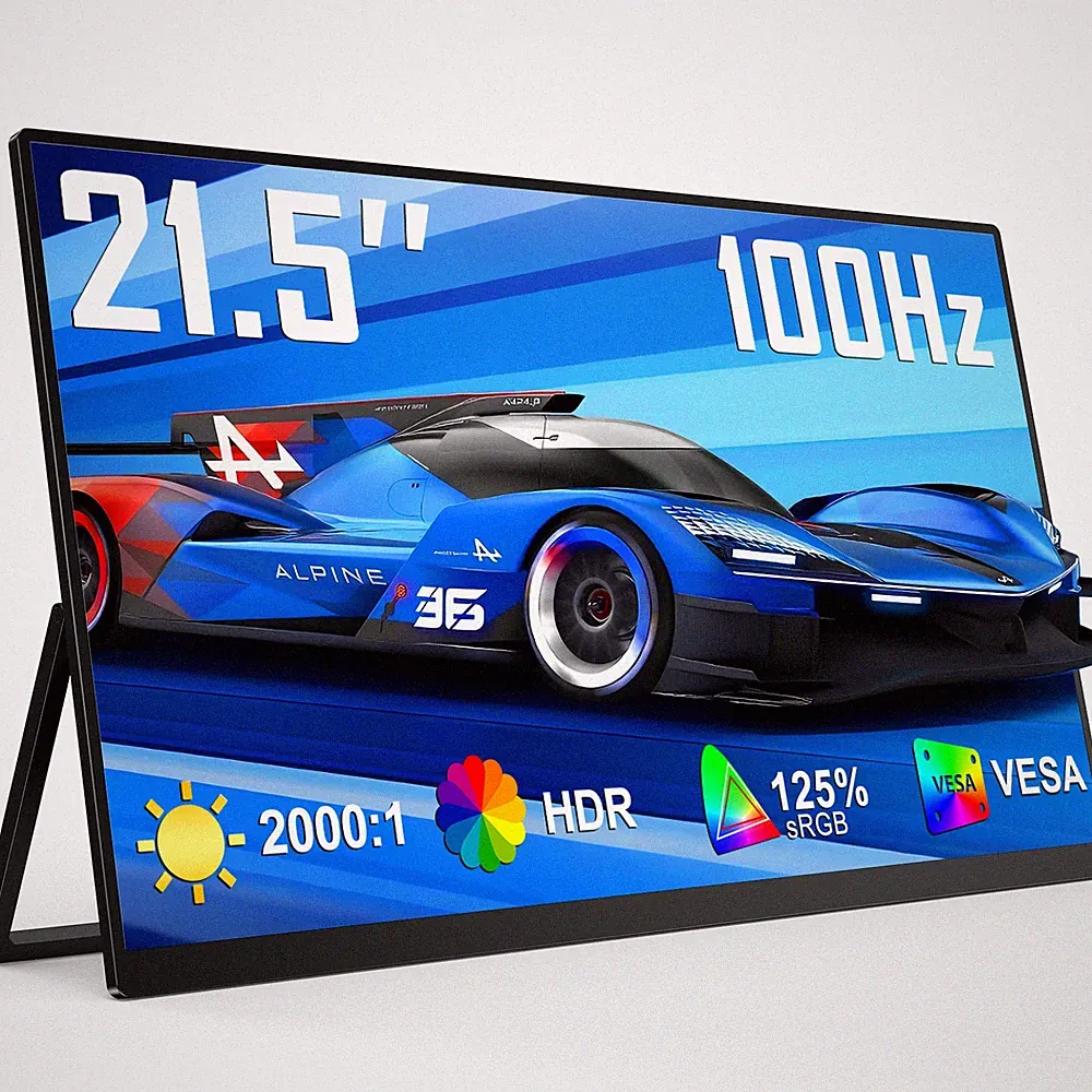 21.4" 100Hz Portabe Monitor 1080P HDMI USB C Second Screen Efficient Work Gaming
