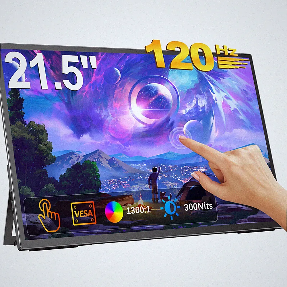 21.5" 120Hz Portable Monitor Touchscreen Monitor USB C 1920x1080 Gaming Monitor