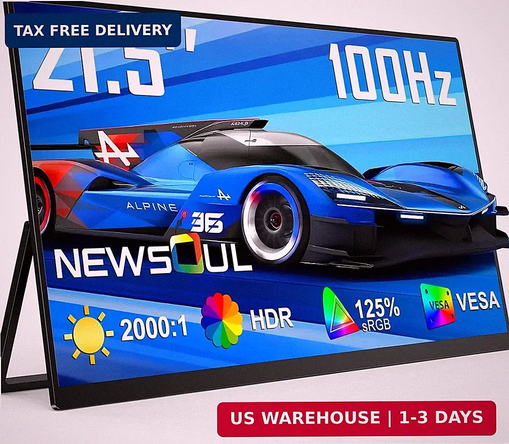21.5'' Large Portable Monitor for Laptop 100Hz Ultra-Fast IPS Gaming Monitor, QL