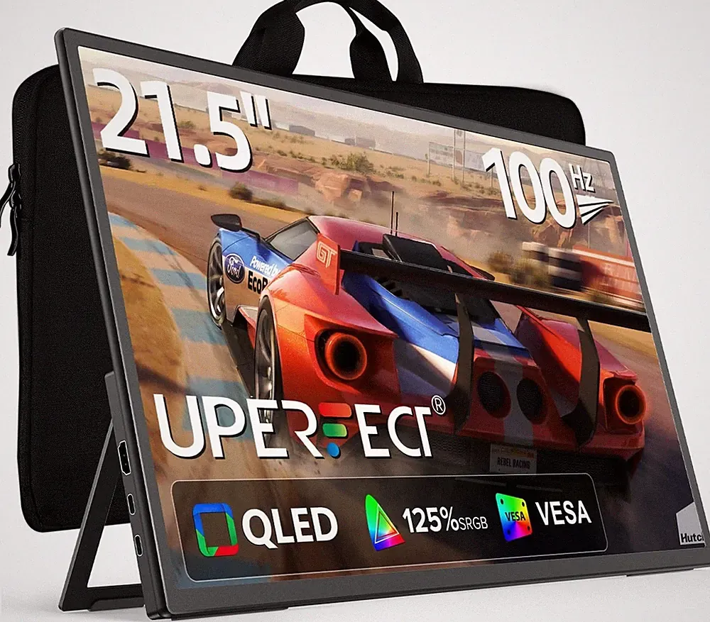 21.5" Portable Monitor, FHD 1080P, 100Hz QLED, VESA, Gaming & Work Screen