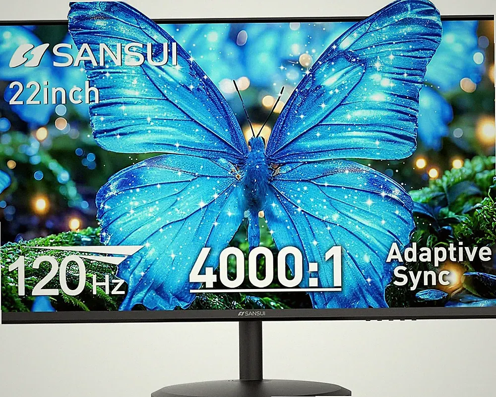 22" FHD 120Hz Monitor, 4000:1 Contrast, HDR, Adaptive Sync, HDMI x2, Eye Care