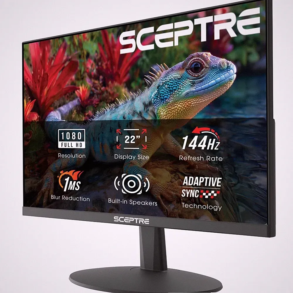 22" Gaming Monitor FHD 1080p 144Hz HDMI DisplayPort - Black