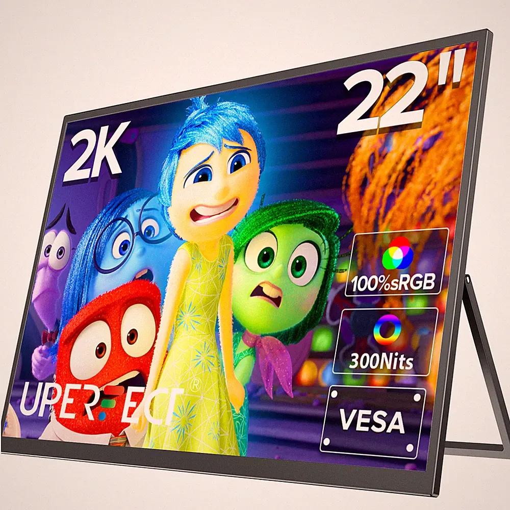 22 Inch 2K 2560x1440 Portable Gaming Monitor for PS and Xbox - Sharp and Clear