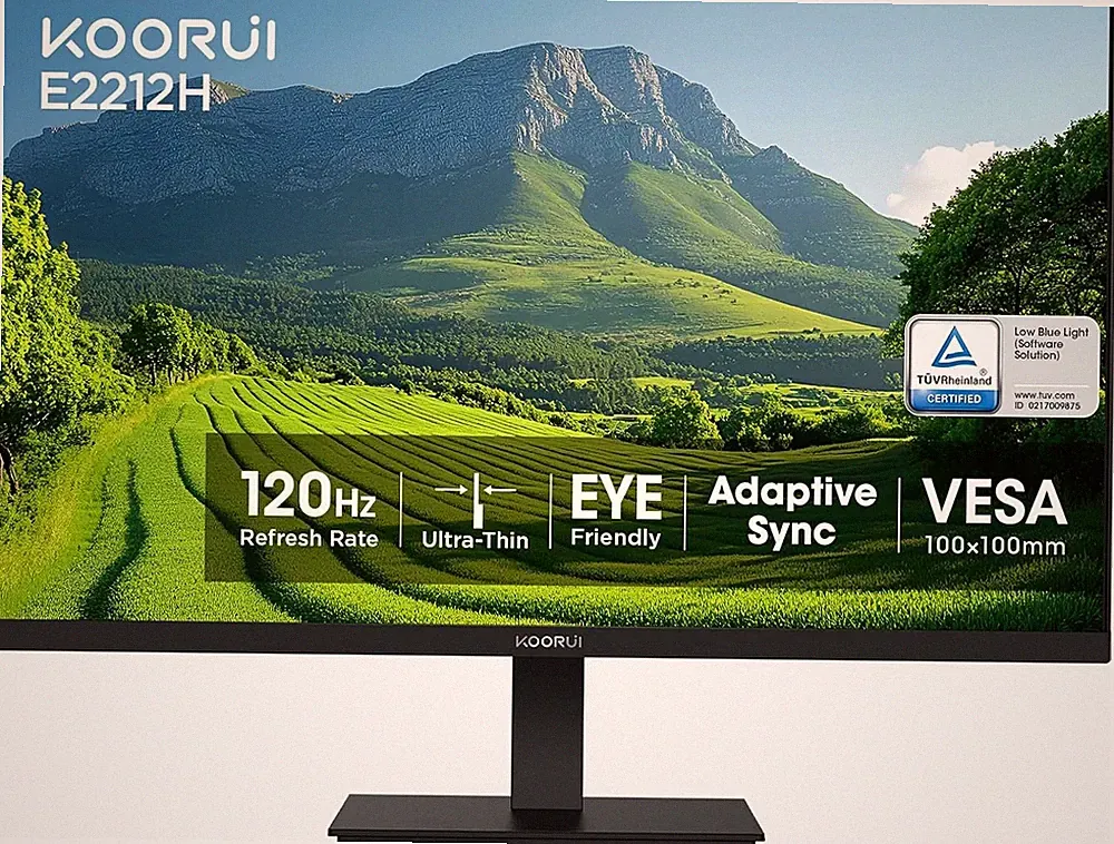 22 Inch Computer Monitor FHD 1080P 120Hz PC Gaming Screen VA Panel Ultra-Slim Di