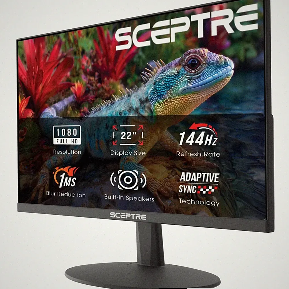 22-Inch FHD 1080p Gaming Monitor, 144Hz with Built-in Speakers - Machine Black
