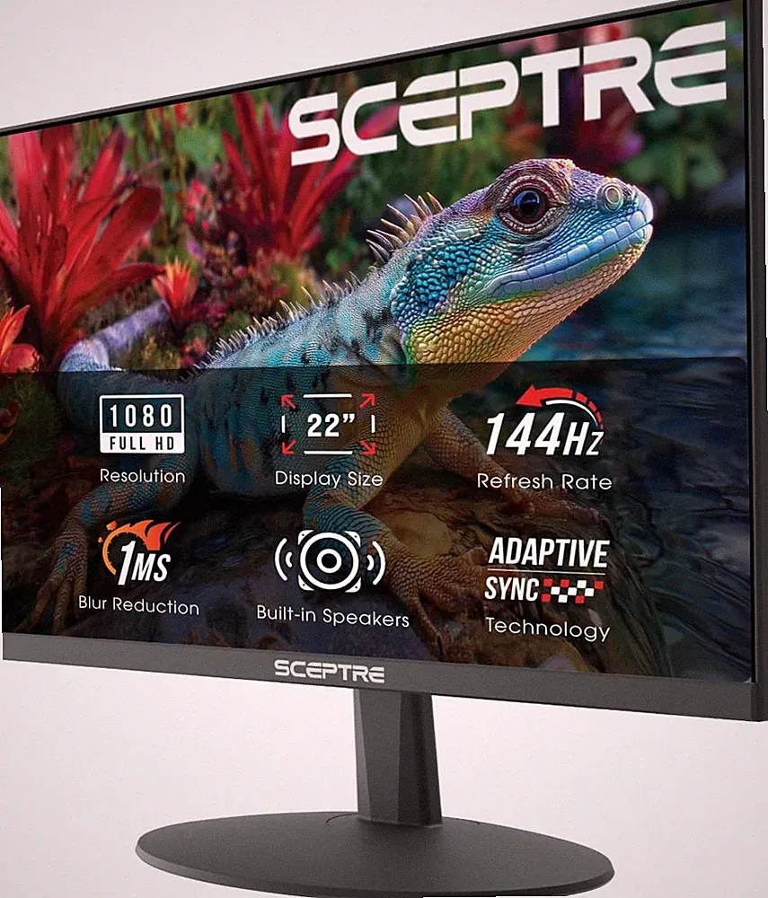 22 Inch Gaming Monitor, FHD 1080p, 144Hz, HDMI, DisplayPort, Speakers