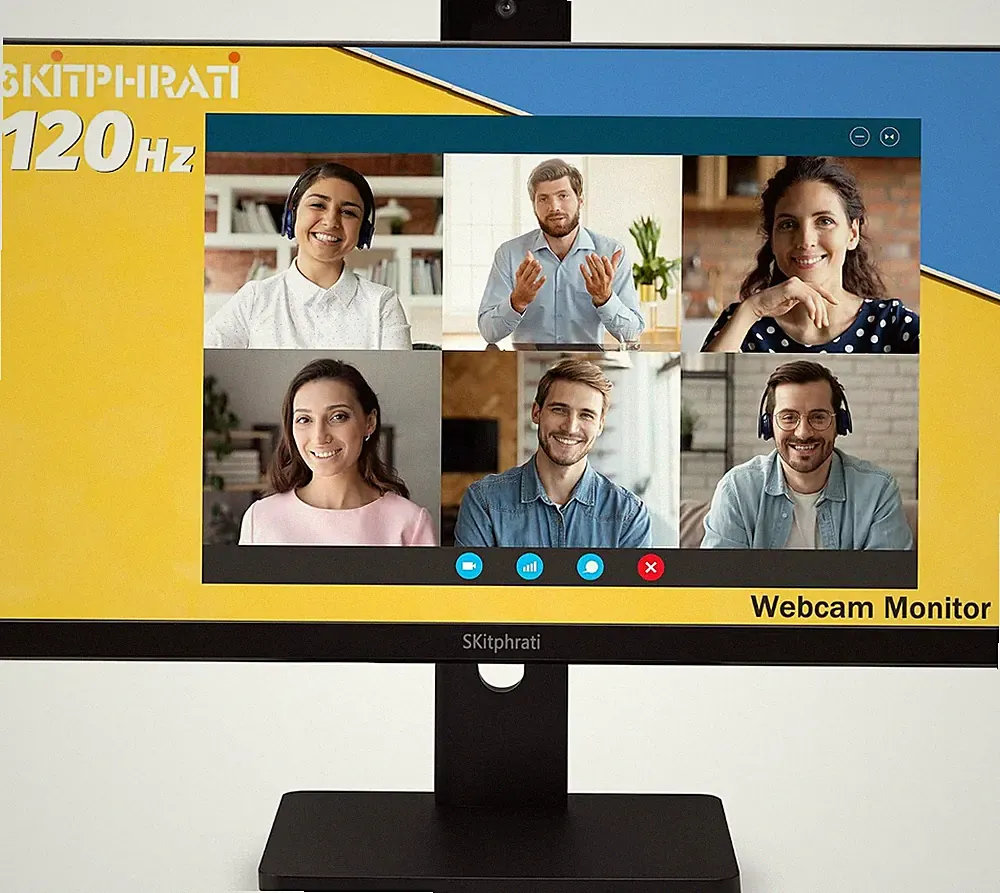 23.8" 1080P IPS 120Hz Monitor for Business & Gaming - Built-In Adjustable 3MP We