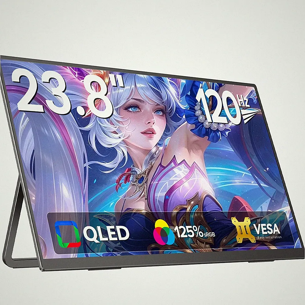 23.8" 120Hz Portable Gaming Monitor 1920 * 1080 Foldable Kickstand For PS5 Xbox