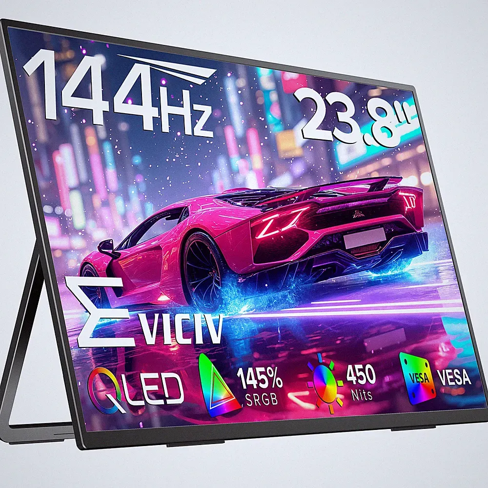 23.8" 144Hz Portable Gaming Monitor Freesync Screen HDMI USB C w/VESA & Stand