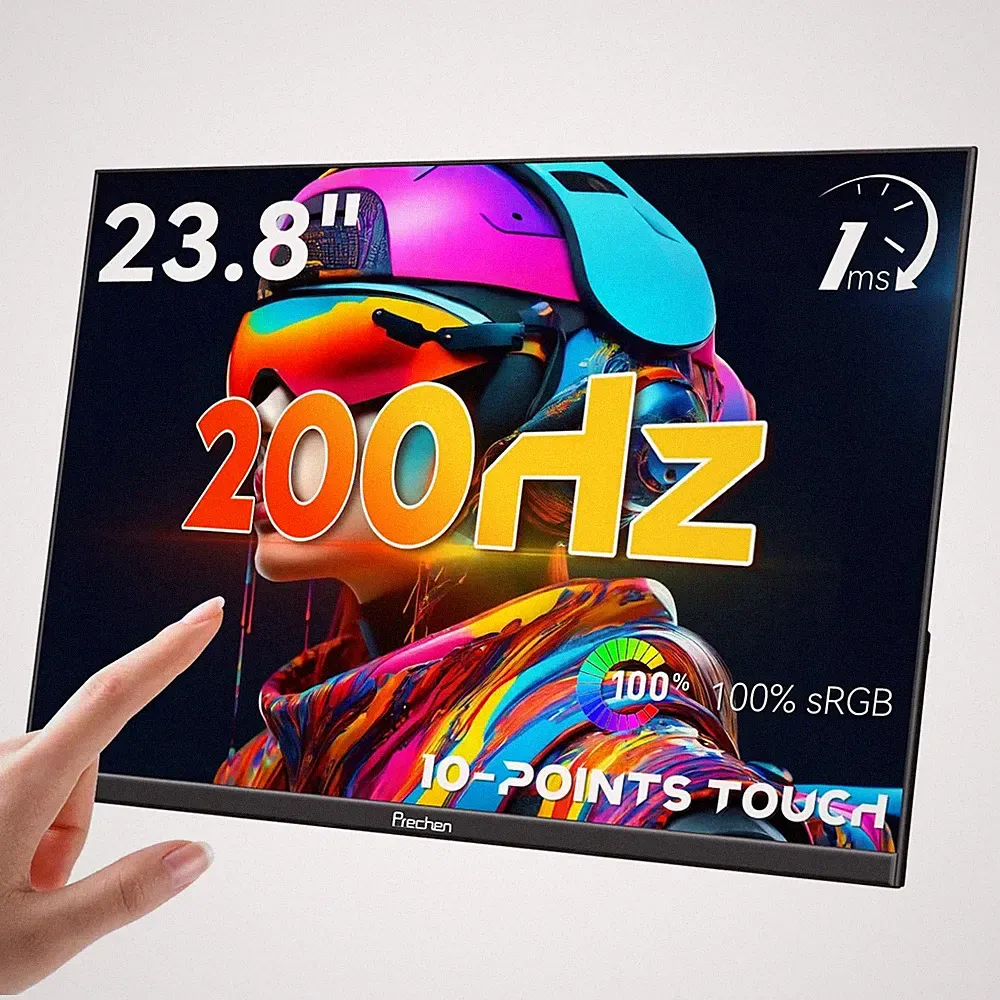 23.8" 200hz Portable Touchscreen Monitor 99% sRGB VA FHD 1080P #3463B Y3