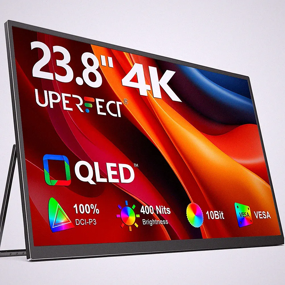23.8" 4K Large Portable Gaming Monitor UHD 3840 * 2160 100% sRGB QLED Display