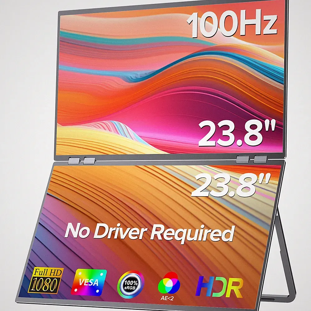 23.8" Dual Screen UPERFECT Triple Screen 100Hz 1920 * 1080 Freestanding Display