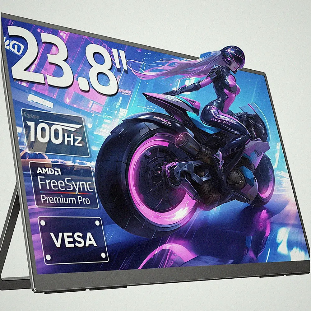 23.8 Inch Portable Monitor Computer 100Hz Gaming Screen FHD USB-C HDMI IPS