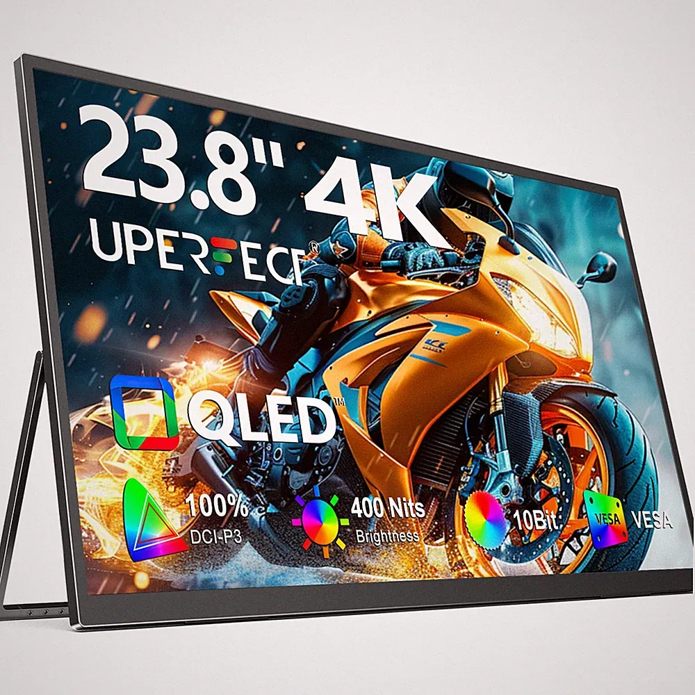 23.8" Portable 4K Monitor UHD 400Nits VESA Mountable & Kickstand Display 2000:1