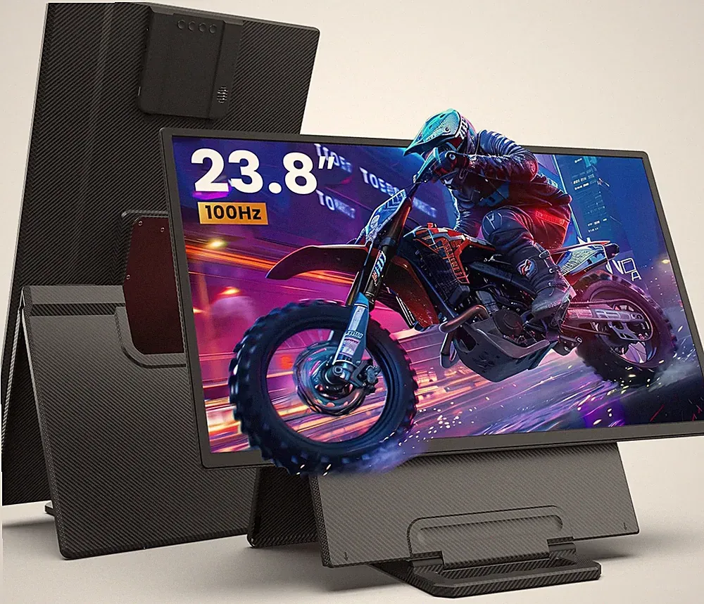 23.8" Portable Monitor, 1080P FHD 100HZ IPS Gaming Monitor, 90° Rotatable & Heig