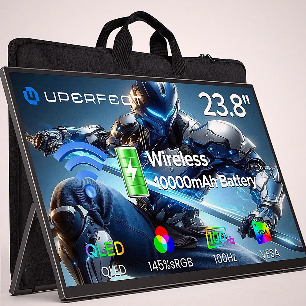 23.8" Wireless Portable Monitor 1080P QLED Wireless Gaming Monitor w/Stand&VESA