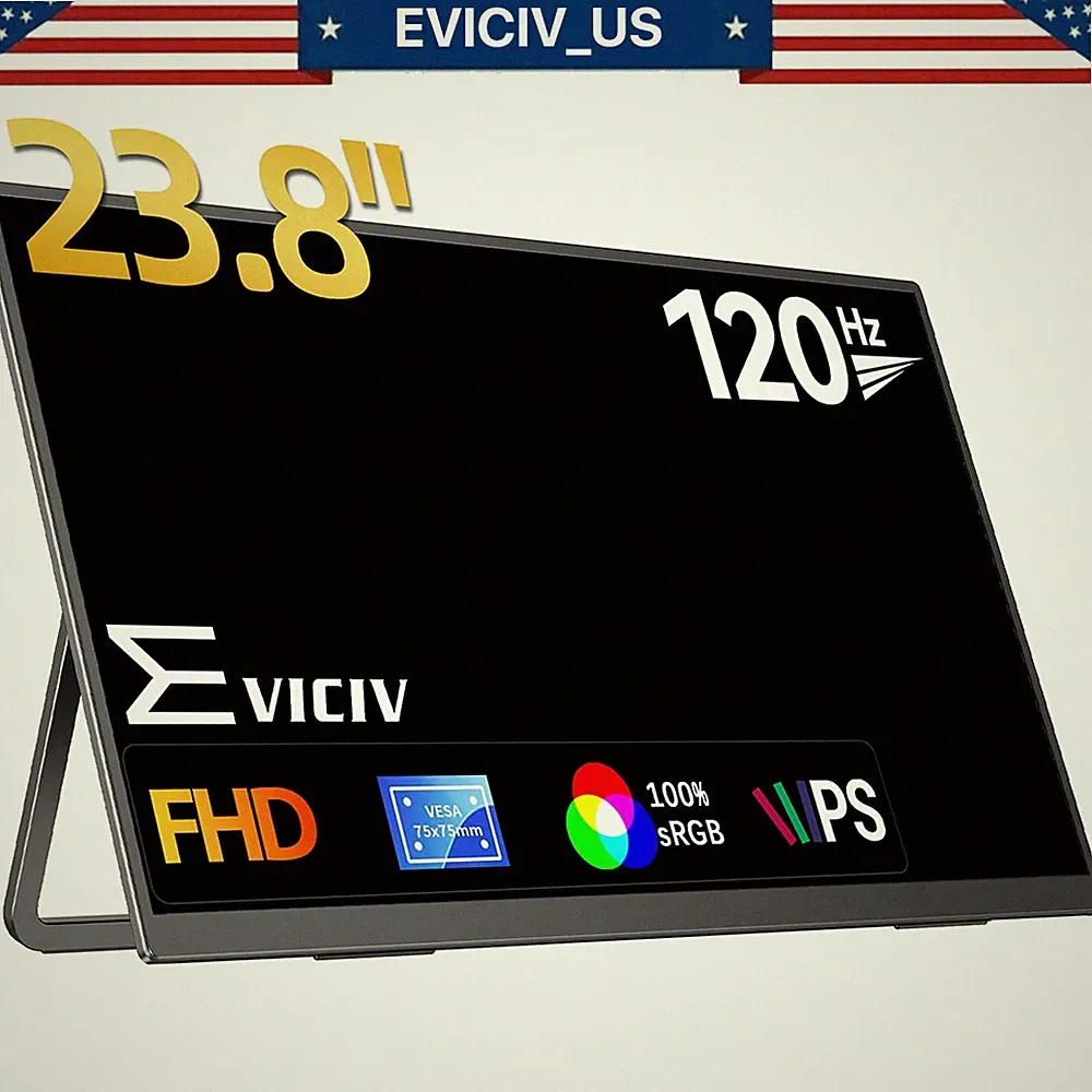 EVICIV 23.8" Up To 120Hz Portable Gaming Monitor AMD FreeSync Premium 1080P 2025