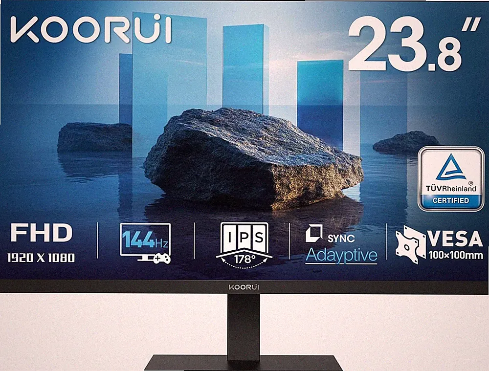 24" 144Hz Monitor, FHD 1080P Smooth IPS Display for Work & Play, Adaptive Sync