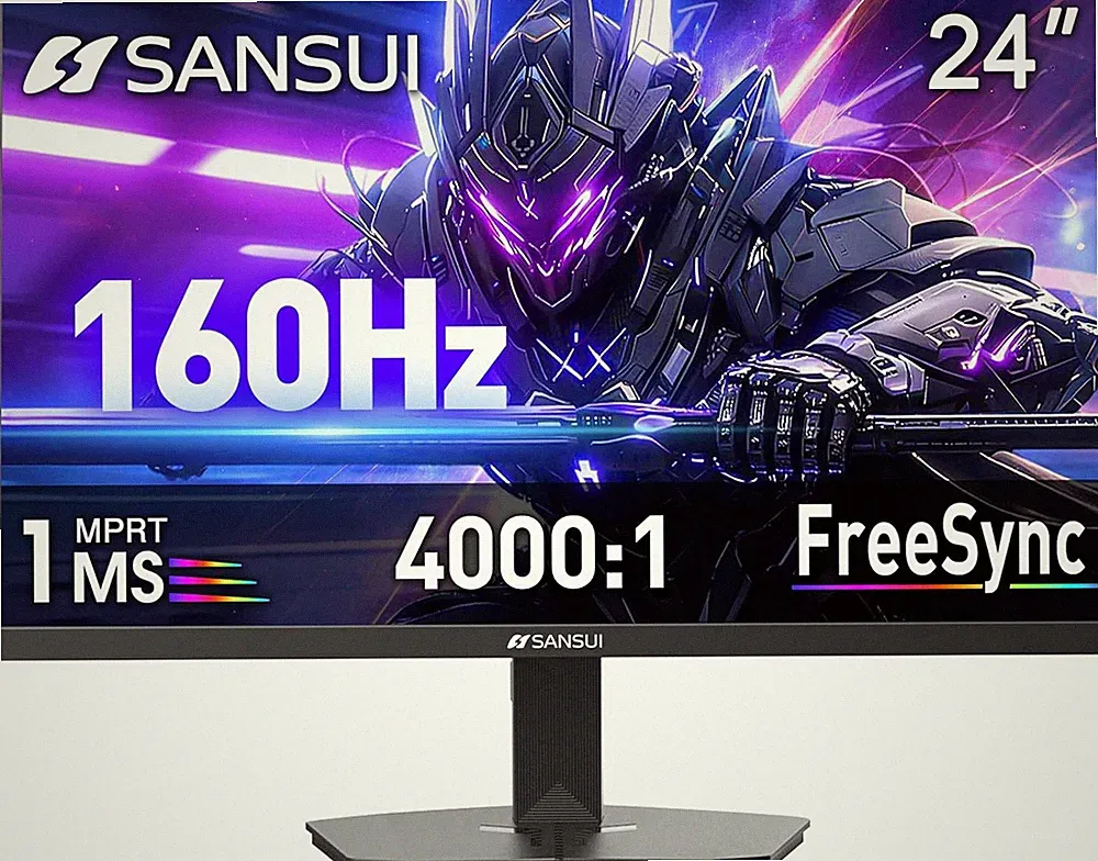 24" 1Ms 160Hz Gaming Monitor, FHD 1080P Computer Screen, Freesync Sync, 4000:1 C