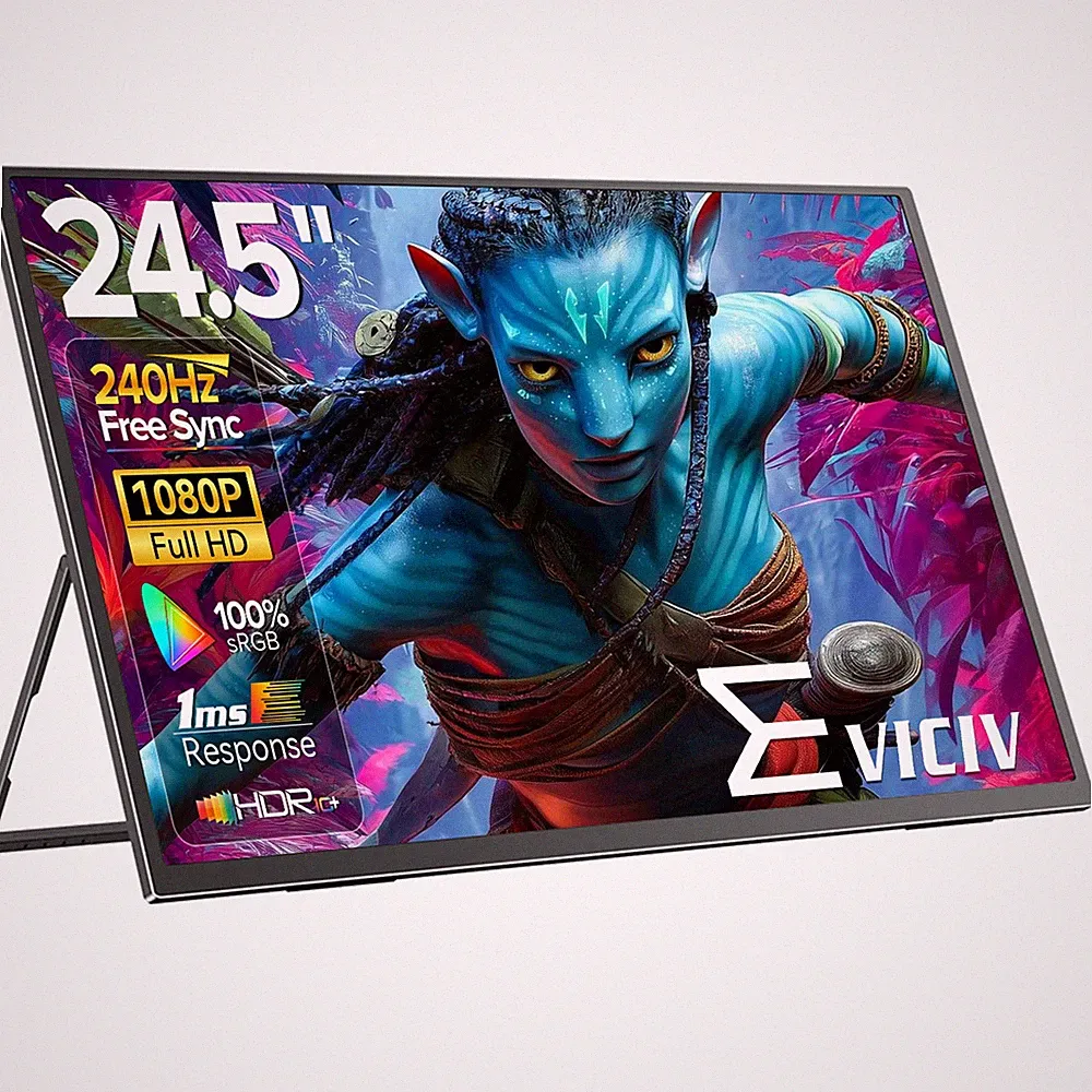 24.5" 1080P 240Hz Monitor USB-C HDMI Second Screen For Laptop Phone Game Console