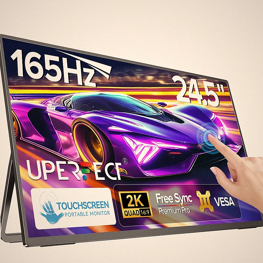 24.5" 2K 165Hz Portable Monitor Touchscreen w/180° Adjustable Kickstand & VESA