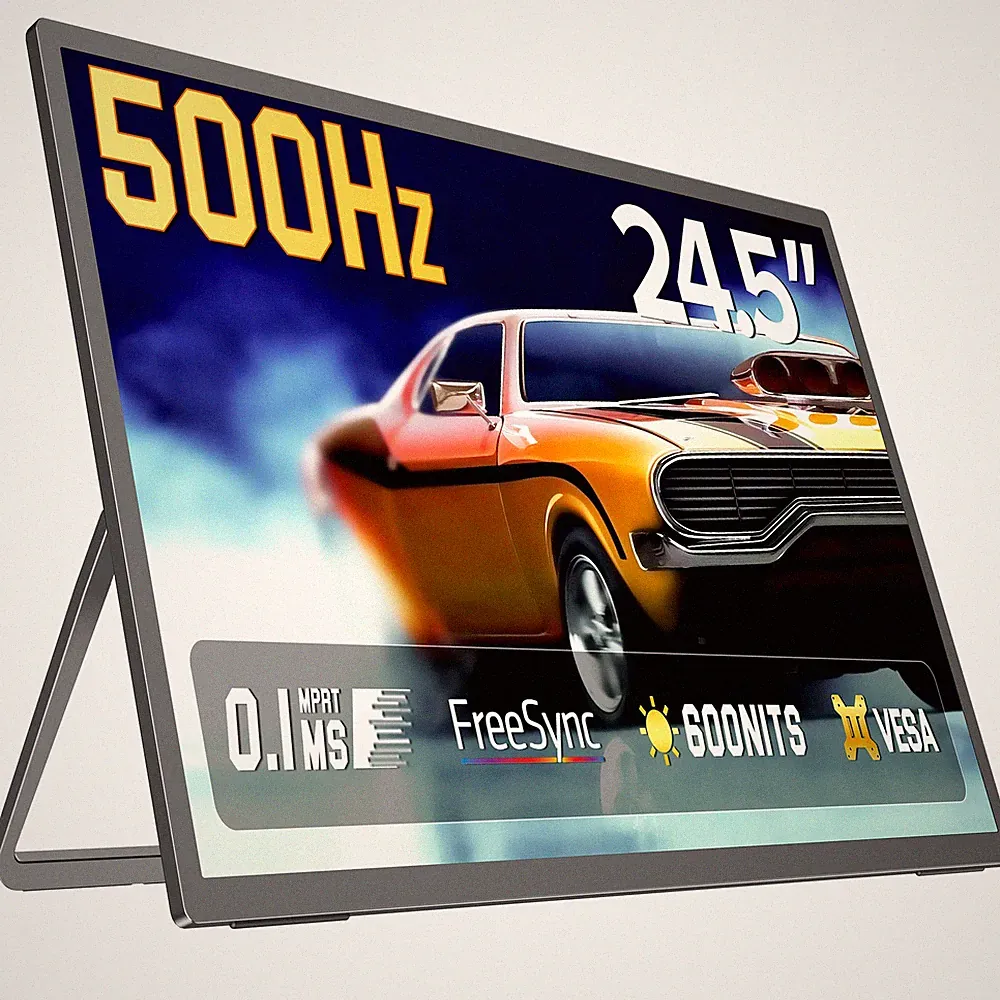 24.5'' 500Hz Gaming Monitor 1920x1080 Portable Monitor HDMI USB-C for PS5 Xbox